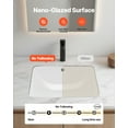 thumbnail image 3 of Lavabo bajo encimera VEVOR, lavabo rectangular de cerámica blanca de 51 x 39 cm con rebosadero, lavabo moderno para baño, lavabo rectangular para espacios pequeños., 3 of 9