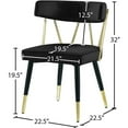 thumbnail image 5 of Meridian Furniture Rheingold Black Velvet Dining Chair (Set of 2), 5 of 5