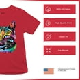thumbnail image 4 of Tee Hunt Dean Russo Thoughtful Cat Youth T-Shirt Colorful Pet Kitten Eyes Kids, Red, Large, 4 of 5