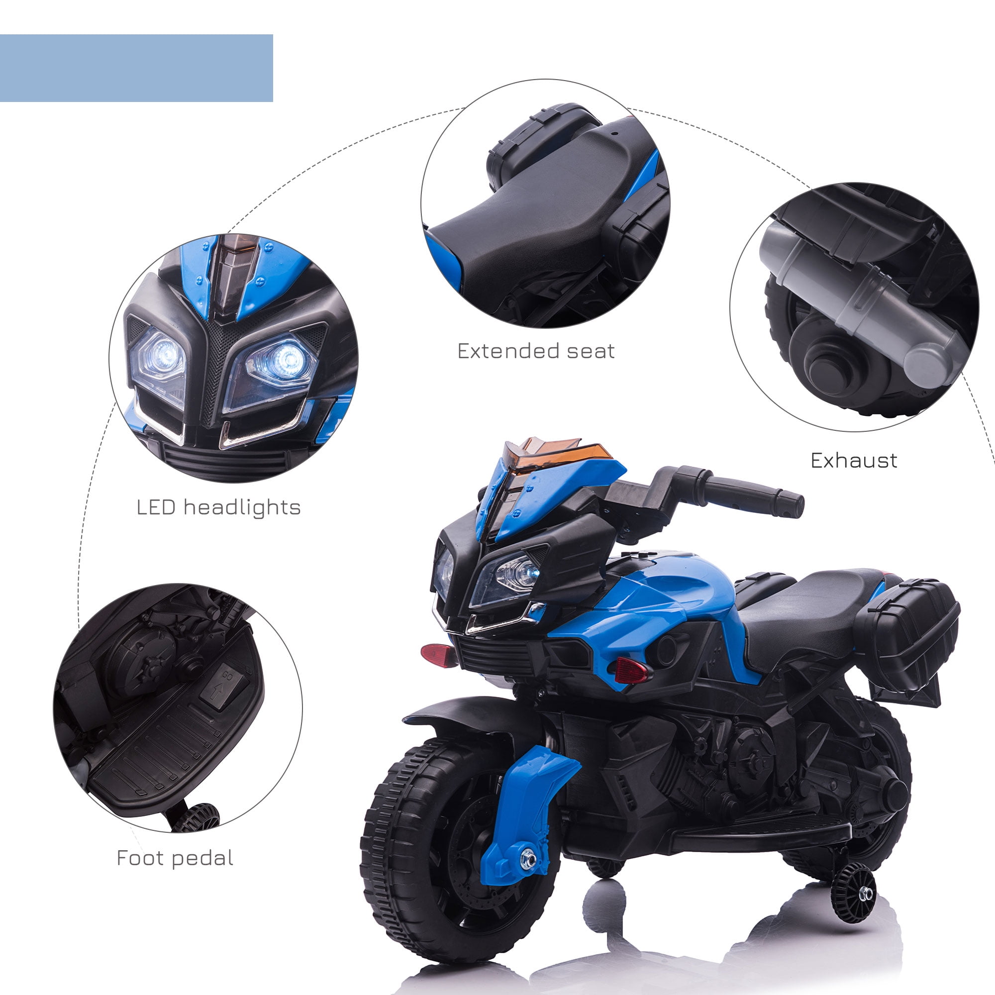 Aosom 6V Electric Motorcycle for Kids Dirt Bike Battery Powered