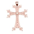 thumbnail image 1 of ROSE GOLD ELEGANT ARMENIAN CROSS WITH ETERNITY CUBIC ZIRCONIA PENDANT NECKLACE (LARGE) :  14K  Pendant with 20" chain, 1 of 1
