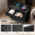 thumbnail image 6 of S-HOME 26.5" Modern Nightstand with Charging Station, 3 Drawers Wooden Bedroom End Table, 6 of 9