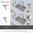 thumbnail image 4 of Stylish Dual Mount 31 ¼" Stainless Steel Double Bowl Kitchen Sink with Strainers S-200T, 4 of 12