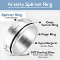 thumbnail image 6 of Fidget Rings Spinner Ring - Spinning Anxiety Ring  - Band 925 Sterling Silver Platinum Plated Cross Stress Relief size 9 Bridal Catholic Faith Christian Religious Jewelry Christmas Gifts, 6 of 12