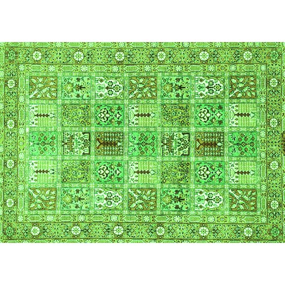 Ahgly Company Indoor Rectangle Persian Green Traditional Area Rugs, 5' x 7'