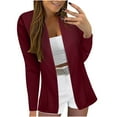 thumbnail image 1 of Ladies Workoffice Blazer Mid Length Leisure Outwear Button Down Fashion Jacket Lapel Notched Elegant Cardigan Solid Color Fitted Suit Single Breasted Blouse, 1 of 6