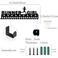 thumbnail image 2 of Running Medal Holder Runner Medal Hanger Display Rack Sports Metal Hanging Awards Iron Mount Wall Decor for Home Badge Race Runner Marathon Medalist Black 15.7 x 5.2Inch-Runner, 2 of 7