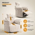 thumbnail image 3 of Bestier Powered Recliner Chair with Adjustable Headrest & Power Footrest, 270° Swivel Rocker Chair in Luxurious Velvet, Modern Glider Rocking Chair for Living Room Small Space, Beige, 3 of 14