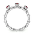 thumbnail image 2 of Sterling Silver Stackable Expressions Created Ruby Three Stone Ring - Size 10, 2 of 3