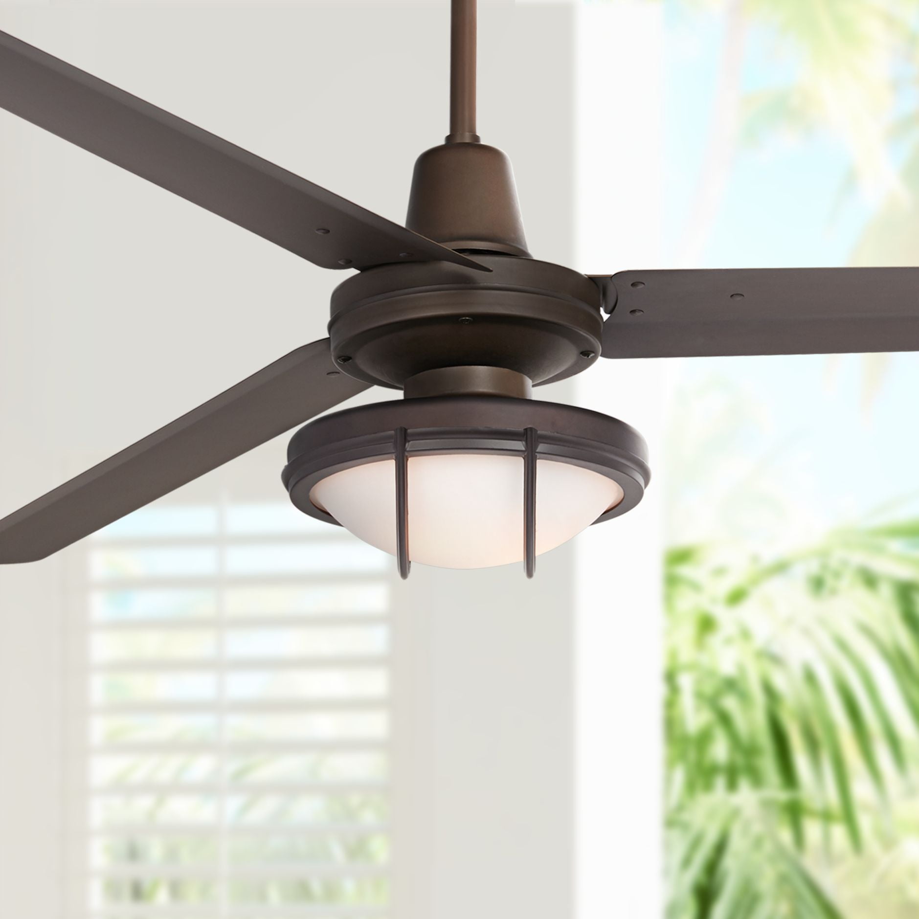 Details about   52" Industrial Outdoor Ceiling Fan with Light LED Bronze Wet Rated Patio Porch 