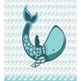 thumbnail image 3 of Whale Duvet Cover Set, Happy Big Smiling Cartoon Design Huge Whale with Modern Ornamental Design Art, Decorative 3 Piece Bedding Set with 2 Pillow Shams, Queen Size, Blue and White, by Ambesonne, 3 of 3