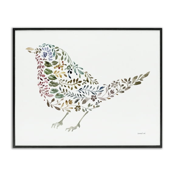 Stupell Industries Floral Nature Bird Animals Painting Black Framed Art Print Wall Art, 14 x 11