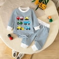 thumbnail image 2 of CAUYDY Newborn Baby Boy Fall Outfits Long Sleeve Romper Bodysuit Pants 0 3 6 9 12 18 24 Months Cute Winter Clothes Set Sizes 3-6 Months,Light Blue, 2 of 8