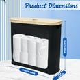 thumbnail image 2 of Dznils Toilet Paper Holder with Bamboo Lid for Bathroom Storage, Foldable and Waterproof, Up to 12 Rolls, Black, 2 of 12