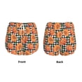 thumbnail image 3 of Gukieu Autumn Pumpkins Gingham Print Women's Sports Shorts with Drawstring Elastic Waistband for Running, Yoga, Fitness-Small, 3 of 7
