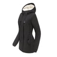 thumbnail image 3 of Women Solid Color Coat Button Down Overcoat Long Sleeve Cardigan Windproof Outer Coat Warm Winter Overcoat Fluffy Jacket, 3 of 6