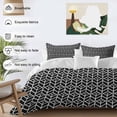 thumbnail image 3 of Cal King 4 Piece Bedding Set Abstract Stripe Plaid Soft Breathable Duvet Cover and Pillowcase,Black White Geometric Pattern Duvet Cover Set Washable Bed Sheets for Bedroom Dormitory Guest Room, 3 of 9