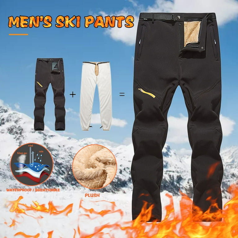 ASFGIMUJ Mens Snow Pants Waterproof Insulated Removable Pants