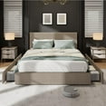 thumbnail image 2 of TEQIN Bed Frame with Tall Tufted Wingback Headboard, Velvet Upholstered Full Bed Frame with 4 Storage Drawers and Wooden Slats Support,No Box Spring Needed,Low Noise Full Size /Queen Size/ King Size, 2 of 8