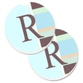 thumbnail image 1 of Carolines Treasures CJ1003-RCARC Letter R Initial Monogram Blue Stripes Set of 2 Cup Holder Car Coaster, 1 of 1