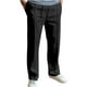 thumbnail image 1 of Pantalones largos de sarga para hombre, con cordón ajustable, cintura elástica, holgados, para correr, informales, de poliéster, 1 of 8