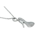 thumbnail image 3 of Plutus Brands Plutus High Polish Sterling Silver Cubic Zirconia Unique High Heel Shoe Pendant - White, 3 of 4