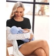 thumbnail image 5 of Ekouaer Women Short Sleeve Nursing Shirts Soft Maternity Tops Double Layer Breastfeeding Blouse Round Neck Pregnancy Clothes, 5 of 6