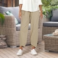 thumbnail image 6 of Women Loose Straight Summer Pants High Casual Waist Long Solid Women's Pants, 6 of 7
