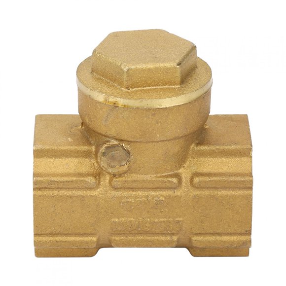 Check Valve, DN15 1/2" Check Valve Brass Automatic One Way Swing Check Valve for Water Oil Acidic Media, Check Valves