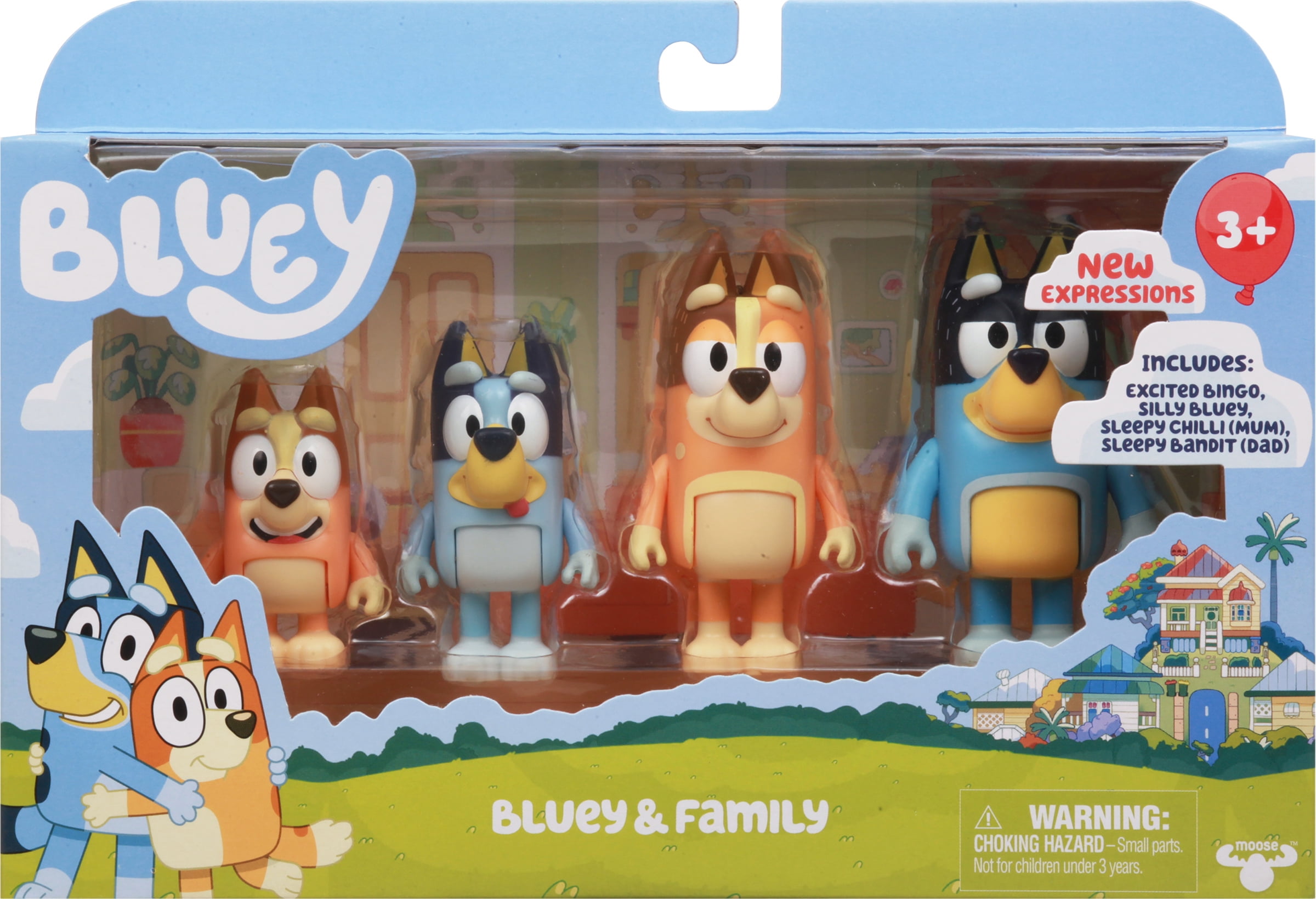 Bluey & Family 4pk Action Figures Poseable Dog Children's Toy Set Bingo Chilli 