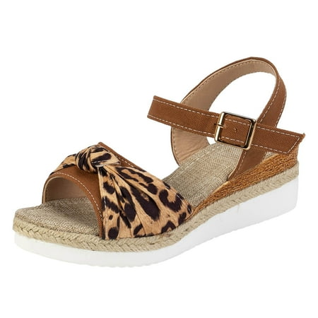

YUHAOTIN High Heeled Boots for Women Wedge High Heel Casual Sandals Fashion Printed Sandals High Heels for Women Wide Feet Wedge Black Sandals Women Heeled