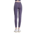 thumbnail image 1 of Mallas de compresión para running, yoga y fitness de color liso para mujer, que realzan los glúteos., 1 of 4