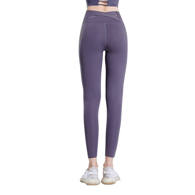 Mallas de compresión para running, yoga y fitness de color liso para mujer, que realzan los glúteos.
