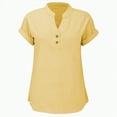 thumbnail image 4 of ORT T Shirts Short Sleeve V Neck Tees for Women Fashion Tops Loose Fit Summer Shirts(Yellow,XXL), 4 of 7
