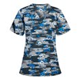 thumbnail image 2 of RKSTN Scrub Tops for Women 2024 Short Sleeve V-neck Plus Size Tops Bunny Easter Print Comfortable Soft Working Uniform Tops with Pockets, 2 of 3