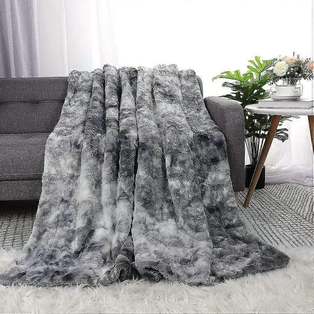 Fuzzy Faux Fur Throw Blanket - Super Soft And Cozy - Luxury Fluffy Throw Blankets For Couch, Chair
