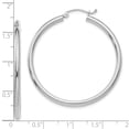 thumbnail image 2 of FJC Finejewelers 10 kt White Gold Hoops Polished 2.5mm Lightweight Tube Hoop Earrings 40 mm x 40.52 mm, 2 of 4