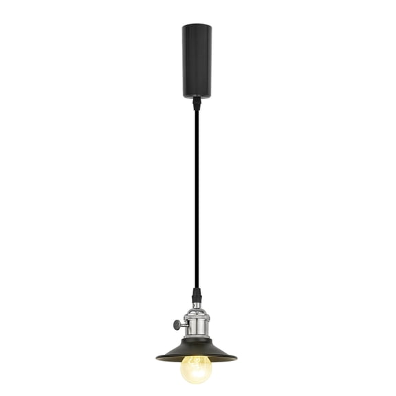 KAYYELAMP 3.2 Ft Adjusted Cord H-Type Track E26 Mini Base with Switch Black Shade Vintage Design Track Pendant Light for Home Kitchen Sink Farmhouse(No Bulb, Track)