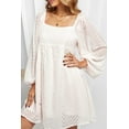thumbnail image 1 of Women's Classic Square Neck Puff Sleeve Babydoll Style Short Dress, 1 of 10