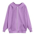 thumbnail image 4 of Sweatshirt for Women,Zip Up Hoodie Casual Comfortable Pullover With Pocket Raglan Sleeve Cute Sweatshirt,Hoodies for Women,2XL,Z01 Purple, 4 of 4