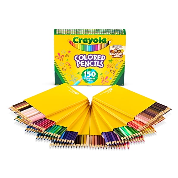 Crayola Colored Pencil Set, Colors of the World, 150 Ct, Back to School Supplies, Arts and Crafts, Classroom Must Haves, Gifts for Teachers and Kids, Ages 5 