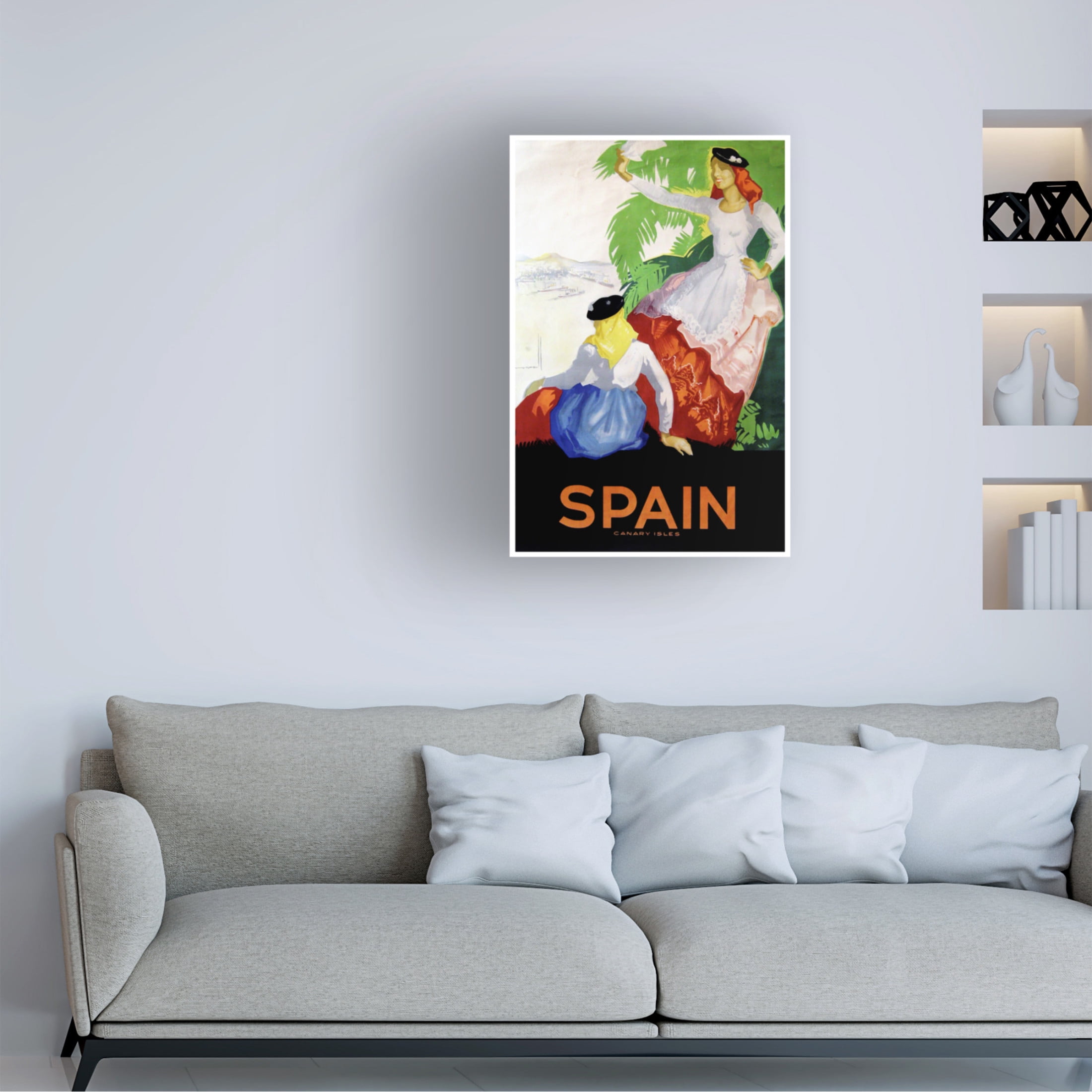 Canvas Wall Art - Vintage Apple Collection 'Spain Canary' Wall Art for Living Room, Bedroom, or Office Décor by Trademark Fine Art - 30 x 47 Inches