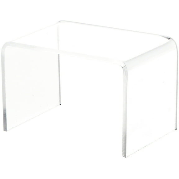 Plymor Clear Acrylic Rectangular Display Riser, 2" H x 3" W x 2" D (1/8" thick) (2 Pack)