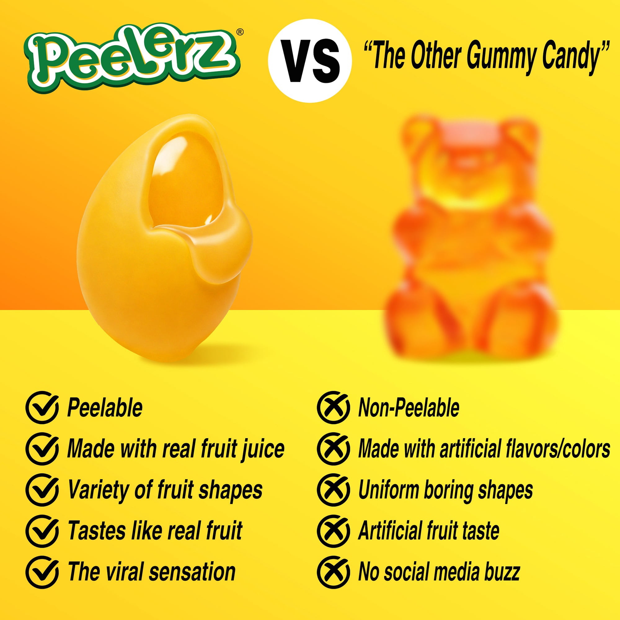AMOS Peelerz Mango, Peelable Gummy Candy, Real Fruit Flavor, 1 Count, 3.5 oz Bag