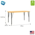 thumbnail image 3 of Tot Mate Children's Rectangular Table, Adjustable Legs Height, Short 14" to 23", Ready-to-Assemble, 3 of 6