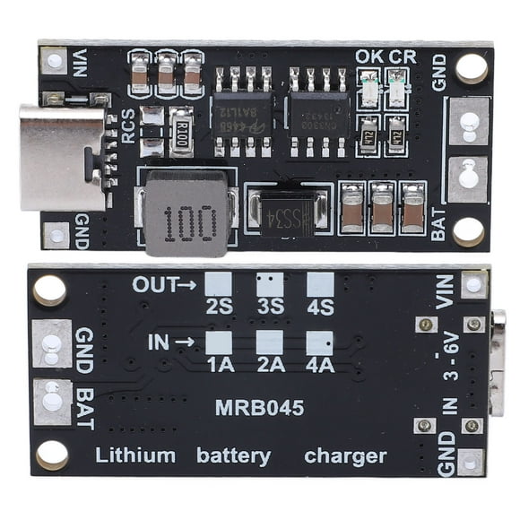 2Pcs Charger Module,3S Type C to 12.6V Stable Boost Charger Board for 3 Cell Lithium Batteries with Clear Instructions