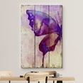 thumbnail image 3 of wall26 Canvas Print Wall Art Purple Watercolor Butterfly on Wood Panels Nature Wilderness Digital Art Realism Chic Colorful Multicolor Ultra for Living Room, Bedroom, Office - 12"x18", 3 of 5