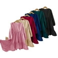 thumbnail image 5 of KYAIGUO Kids Girls Solid Colour Dress Velvet Dress Long Sleeve Ruffle Princess Dress for 7-12Y, 5 of 5