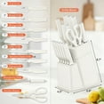 thumbnail image 3 of Vesteel Knife Block Set for Kitchen, 15-Piece High Carbon Stainless Steel Knives Set with Ergonomic Handle, Ultra-sharp & Rust Resistant, White, 3 of 9