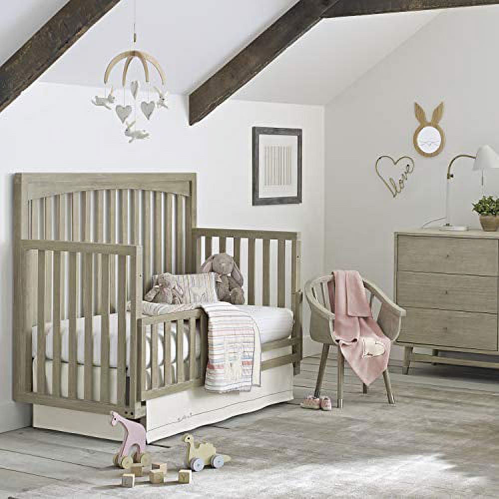 ED Ellen DeGeneres Starry Night - Soft 100% Cotton Grey, Gold, White Multi Stripes Crib Skirt